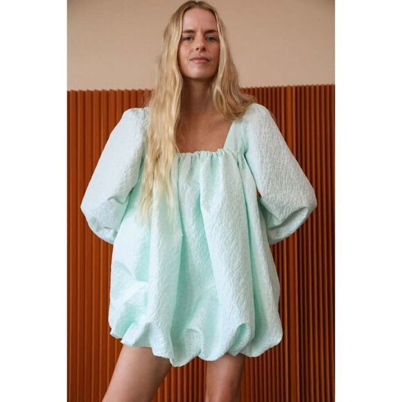 JULIETTE FABBRICAIT BALLOON DRESS - SEAFOAM BROCADE size 1 or Small - Picture 1 of 8